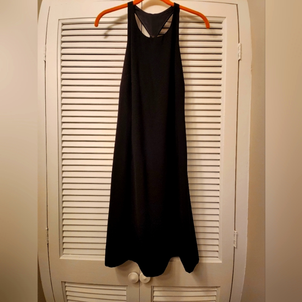 Black cocktail midi dress